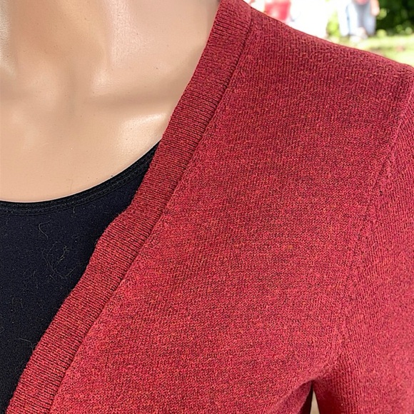 GAP Tierra Red Textured Boyfriend V-Neck Cardigan - Picture 6 of 16